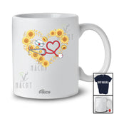 Personalized Custom Name Nurse Tools Sunflower Heart Shape; Lovely Flowers Proud Jobs T-Shirt