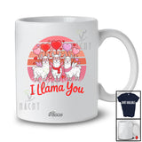Personalized Custom Name Vintage Retro I Llama You; Amazing Valentine Alpaca; Girls Women Couple T-Shirt