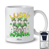 Personalized Custom Name Lucky Heifer; Humorous St. Patrick's Day Three Cow Shamrock; Farmer T-Shirt