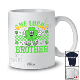 Personalized Custom Name One Lucky Brother; Amusing St. Patrick's Day Shamrock Irish Family T-Shirt