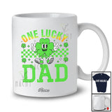 Personalized Custom Name One Lucky Dad; Amusing St. Patrick's Day Shamrock Irish Family T-Shirt