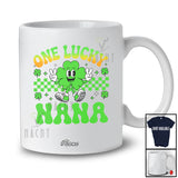 Personalized Custom Name One Lucky Nana; Amusing St. Patrick's Day Shamrock Irish Family T-Shirt