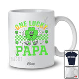 Personalized Custom Name One Lucky Papa; Amusing St. Patrick's Day Shamrock Irish Family T-Shirt