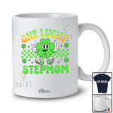 Personalized Custom Name One Lucky Stepmom; Amusing St. Patrick's Day Shamrock Irish Family T-Shirt