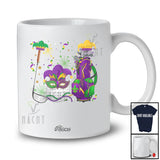 Personalized Custom Name Golf Tools Wearing Mardi Gras Mask Beads; Joyful Parades Golf Player T-Shirt