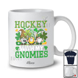 Personalized Custom Name Hockey With My Gnomies; Joyful St. Patrick's Day Three Gnomes Player T-Shirt