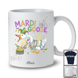 Personalized Custom Name Mardi Goose; Humorous Mardi Gras Beads Goose; Matching Farmer Lover T-Shirt