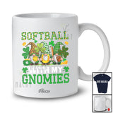 Personalized Custom Name Softball With My Gnomies; Joyful St. Patrick's Day Three Gnomes Player T-Shirt