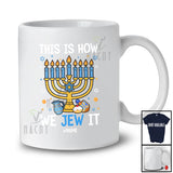 Personalized Custom Name This Is How We Jew It; Joyful Hanukkah Lights Dreidel; Friends Family T-Shirt