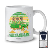 Personalized Custom Name Retro Full Shenanigans; Joyful St. Patrick's Day Three Pit Bull Truck T-Shirt