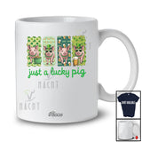 Personalized Custom Name Just A Lucky Pig; Lovely St. Patrick's Day Shamrock Pig; Farm Animal Farmer T-Shirt