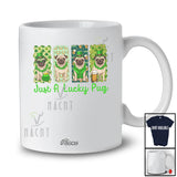Personalized Custom Name Just A Lucky Pug; Lovely St. Patrick's Day Shamrock Pug Owner Lover T-Shirt