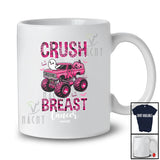 Personalized Custom Name Crush Breast Cancer; Amazing Halloween Plaid Leopard Monster Truck T-Shirt