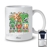 Personalized Custom Name Shenanigans Squad; Lovely St. Patrick's Day Three Leopard Gnomes Drinking Wine Drunker T-Shirt