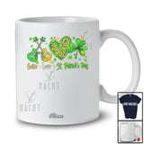 Personalized Custom Name Guitar Lover St. Patrick's Day; Lovely Irish Shamrock Leopard Heart; Guitarist Group T-Shirt