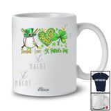 Personalized Custom Name Baseball Lover St. Patrick's Day; Lovely Shamrock Leopard Heart; Player T-Shirt