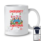 Personalized Custom Name Emergency Room Christmas Crew; Amazing Three Santa Doctor ER Nurse T-Shirt