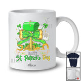 Personalized Custom Name Happy St. Patrick's Day; Adorable Bow Tie Postal Worker Shamrock T-Shirt