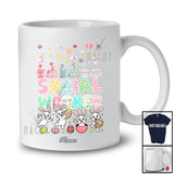 Personalized Custom Name Social Worker; Lovely Easter Eggs Hunting Bunny; Women Girls Jobs T-Shirt