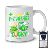 Personalized Custom Name I Kissed A Photographer Lucky; Humorous St. Patrick's Day Shamrock T-Shirt
