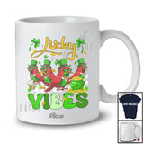 Personalized Custom Name Lucky Vibes; Humorous St. Patrick's Day Four Cardinal Birds; Shamrock T-Shirt