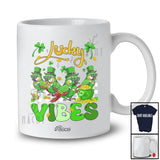 Personalized Custom Name Lucky Vibes; Humorous St. Patrick's Day Four Parrots Bird; Irish Shamrock T-Shirt
