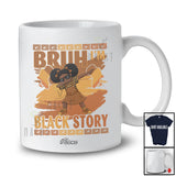 Personalized Custom Name Bruh I'm Black History; Joyful Afro Dabbing Girl; Brown African Melanin T-Shirt