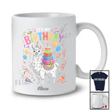 Personalized Custom Name It's My Birthday; Joyful Birthday Party Llama Animal Lover Family Group T-Shirt