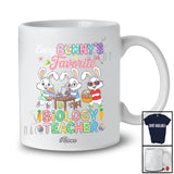 Personalized Custom Name Every Bunny's Favorite Biology Teacher; Joyful Easter Eggs Three Bunnies T-Shirt
