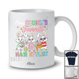 Personalized Custom Name Every Bunny's Favorite Hair Stylist; Joyful Easter Eggs Three Bunnies T-Shirt