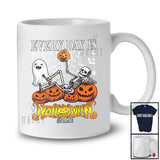 Personalized Custom Name Every Day Is Halloween; Creepy Ghost Skeleton Relax On Pumpkins T-Shirt