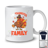 Personalized Custom Name I'm Thankful For My Family; Sarcastic Thanksgiving Boy Turkey T-Shirt