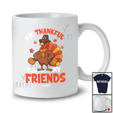 Personalized Custom Name I'm Thankful For My Friends; Sarcastic Thanksgiving Boy Turkey T-Shirt