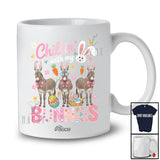 Personalized Custom Name Chillin' With My Bunnies; Adorable Easter Eggs Three Bunny Donkey Farmer T-Shirt