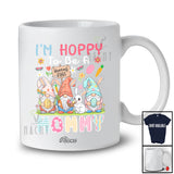 Personalized Custom Name Hoppy To Be A Mommy; Happy Easter Three Bunnies Gnomes Family T-Shirt