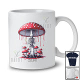 Personalized Custom Name Skeleton Under Mushroom; Adorable Halloween Raining; Family T-Shirt