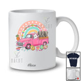 Personalized Custom Name Bunny Elephants Couple On Truck; Lovely Easter Wild Animal Rainbow T-Shirt