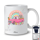 Personalized Custom Name Bunny Manatees Couple On Truck; Lovely Easter Wild Animal Rainbow T-Shirt