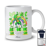 Personalized Custom Name Luckiest 3rd Grade; Joyful St. Patrick's Day Rainbow Dabbing Teacher T-Shirt