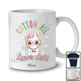 Personalized Custom Name Cottontail Lunch Lady; Adorable Easter Pink Bunny Glasses; Eggs Hunting T-Shirt