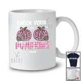 Personalized Custom Name Check Your Pumpkins; Scary Breast Cancer Halloween Pink Skeleton Hands T-Shirt