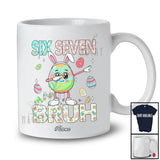 Personalized Custom Name Six Seven Bruh; Adorable Easter Bunny Egg Dabbing 6 7; Eggs Hunting T-Shirt