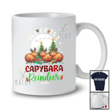 Personalized Custom Name All Of The Capybara Reindeer; Amazing Christmas Moon Plaid Animal T-Shirt