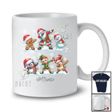 Personalized Custom Name Dabbing Santa Reindeer Elf; Merry Christmas Lights Friends Family T-Shirt