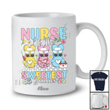 Personalized Custom Name Nurse Of The Sweetest Bunnies; Proud Easter Jobs Three Bunnies T-Shirt