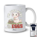 Personalized Custom Name I'm Just Here For The Eggs; Lovely Easter Axolotl Hunting Eggs T-Shirt