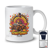 Personalized Custom Name Gobble; Joyful Thanksgiving Turkey Gaming On Monster Truck; Gamer T-Shirt