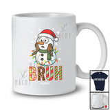 Personalized Custom Name Bruh; Amazing Christmas Snowman Face; X-mas Lights Family Group T-Shirt