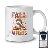 Personalized Custom Name Fall Vibes; Adorable Thanksgiving Farmer Chicken Autumn Leopard Plaid T-Shirt