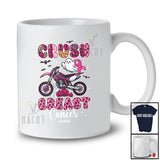 Personalized Custom Name Crush Breast Cancer; Lovely Halloween Pink Leopard Plaid Boo Dirt Bike T-Shirt